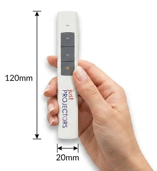 Just Projectors White Laser Pointer connected to laptop