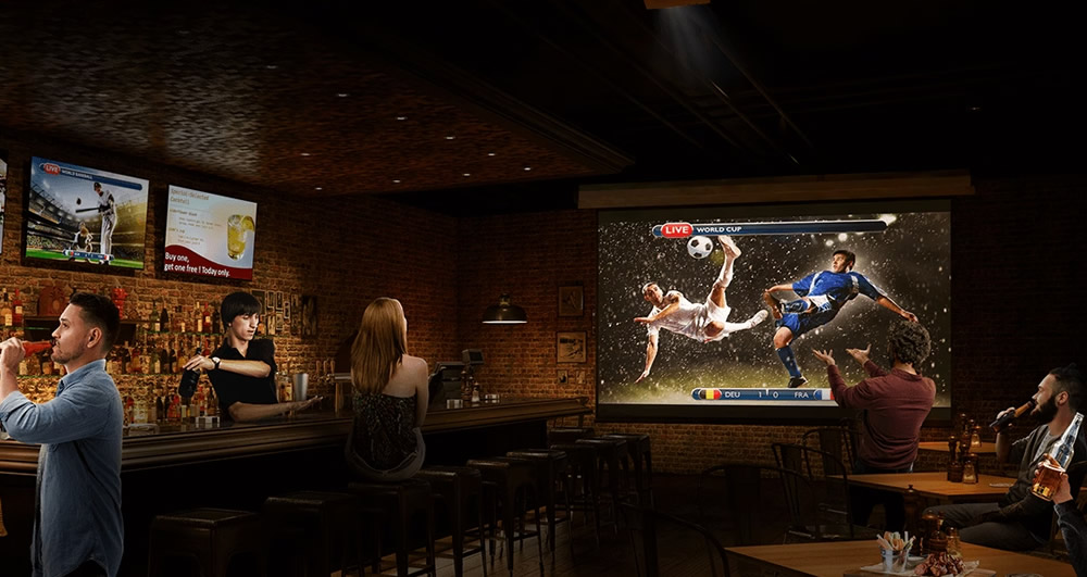 Pub sports bar projector