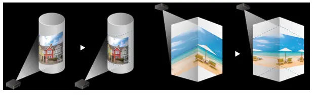 Corner Wall and Curved Surface Projection