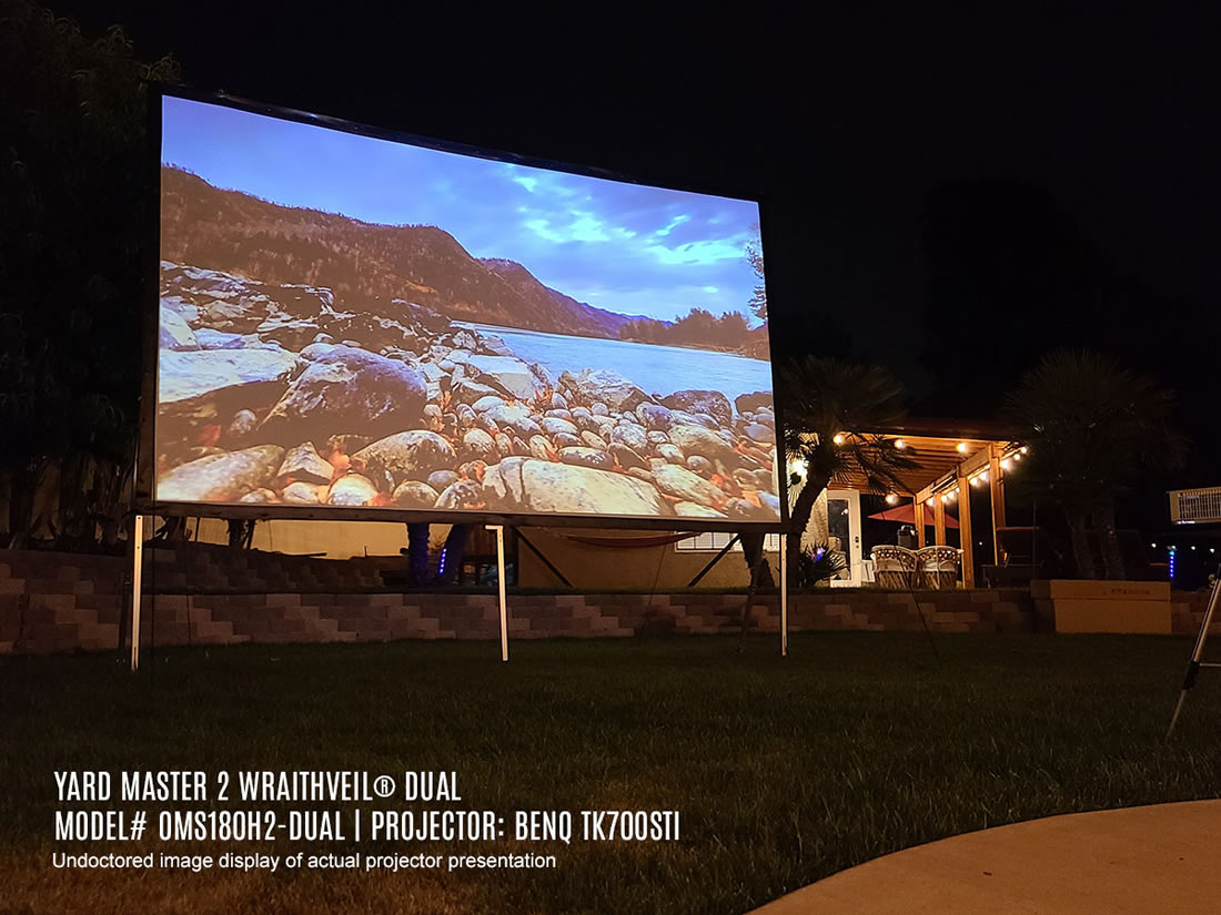 Elite yardmaster dual projector screen demonstration
